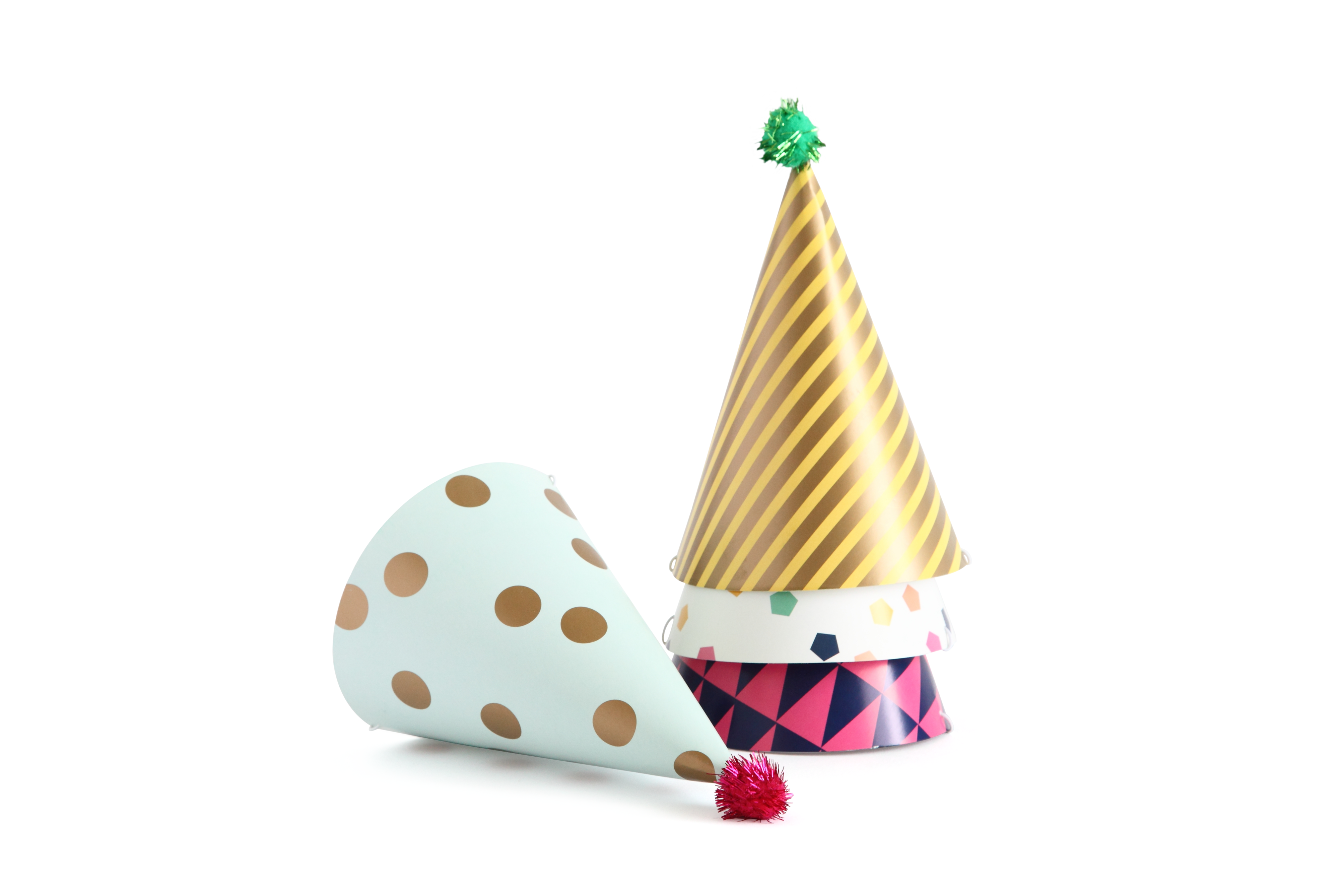 Party hats stacked 