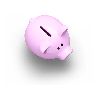 Pink piggy bank