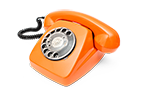 Orange dial up corded phone